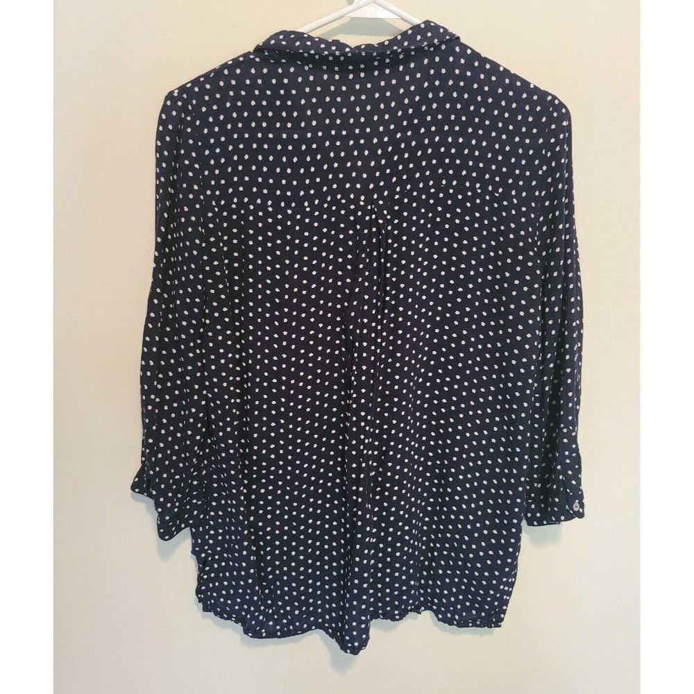 Zara Basic Womens Polka Dot Hidden Button Front T… - image 4